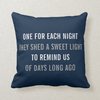 Hanukkah Reversible Throw Decor Pillow - Navy Kussen