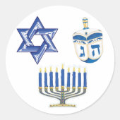 Hanukkah Ronde Sticker (Voorkant)