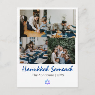 Hanukkah Sameach Chanoeka familie foto Collage Feestdagenkaart