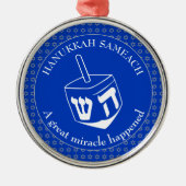 HANUKKAH SAMEACH | Chanukah | Dreidel Metalen Ornament (Voorkant)
