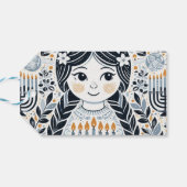 Hanukkah Sameach Elegance Gift Labels: Een vleugje Cadeaulabel (Achterkant Horizontaal)