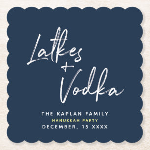 Hanukkah Script Latkes en Vodka Navy Onderzetters