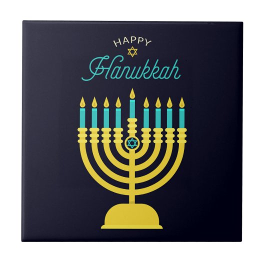 Hanukkah Shabbat Art Tegeltje (Voorkant)
