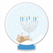Hanukkah Snow Wereldbol Sticker (Voorkant)