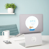 Hanukkah Snow Wereldbol Sticker (Laptop op bureau)