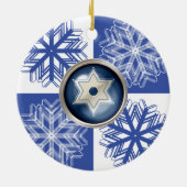 Hanukkah Snowflake Star van David Holiday Ornament (Achterkant)