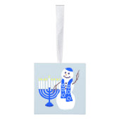 Hanukkah Snowman Chrismukkah voegt naam en jaar to Ornament (Rechts)