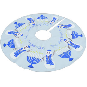 Hanukkah Snowman en Menorah Chrismukka familie Kerstboom Rok