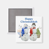 Hanukkah Snowman Kerstmis Chrismukkah Magneet (Voorkant / Achterkant)