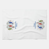 Hanukkah Snowman Kerstmis Chrismukkah Theedoek (Horizontaal)