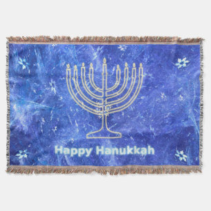 Hanukkah Snowstorm Menorah Deken