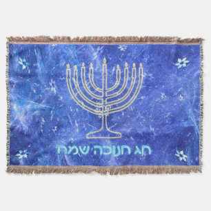 Hanukkah Snowstorm Menorah Deken