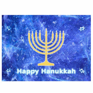 Hanukkah Snowstorm Menorah Fotobeeldje Magneet