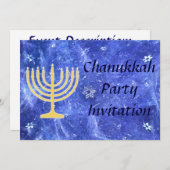 Hanukkah Snowstorm Menorah Kaart (Voorkant / Achterkant)