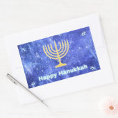Hanukkah Snowstorm Menorah Rechthoekige Sticker (Envelop)