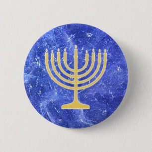 Hanukkah Snowstorm Menorah Ronde Button 5,7 Cm