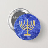 Hanukkah Snowstorm Menorah Ronde Button 5,7 Cm (Voorkant /achterkant)