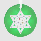 Hanukkah Star en Snowflakes Green Ornament (achterkant)
