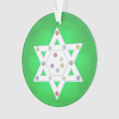 Hanukkah Star en Snowflakes Green Ornament (voorkant)