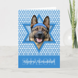Hanukkah Star of David - German Shepherd Feestdagen Kaart