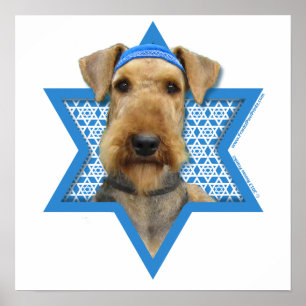 Hanukkah Star van David - Airedale Terrier Poster