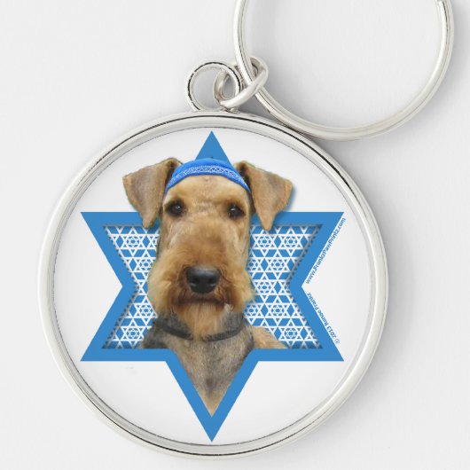 Hanukkah Star van David - Airedale Terrier Sleutelhanger (Voorkant)