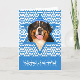 Hanukkah Star van David - Bernese Mountain Dog Feestdagen Kaart