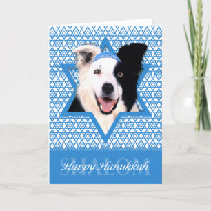 Hanukkah Star van David - Border Collie Feestdagen Kaart