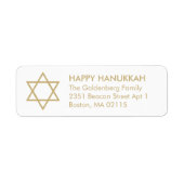 Hanukkah Star van David custom gold white modern Etiket (Voorkant)