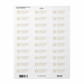 Hanukkah Star van David custom gold white modern Etiket (Full Sheet)