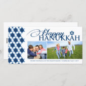 Hanukkah Star van David Geometric Pattern 2 Foto Feestdagenkaart (Voorkant / Achterkant)