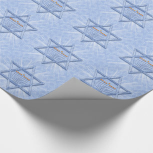 Hanukkah Star van David met Menorah en Swirls Cadeaupapier
