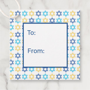 Hanukkah Star van David naar Favor Tags Bedankjes Labels