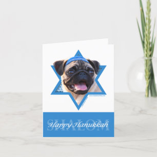Hanukkah Star van David - Pug Feestdagen Kaart