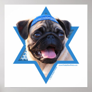 Hanukkah Star van David - Pug Poster