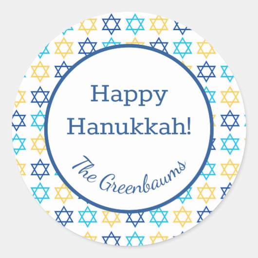 Hanukkah Star van David Ronde Sticker (Voorkant)