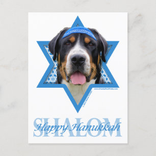 Hanukkah Star van David - Swiss Mountain Dog Feestdagenkaart