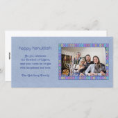 Hanukkah Ster Kader Foto Kaart (Voorkant / Achterkant)