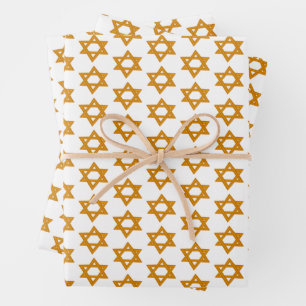 HANUKKAH STER VAN DAVID Joodse feestdag Set van Inpakpapier Vel