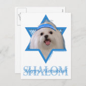 Hanukkah Ster van David - Maltees Feestdagenkaart (Voorkant / Achterkant)