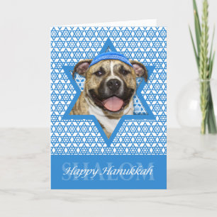 Hanukkah Ster van David - Pitbull - Tijger Feestdagen Kaart