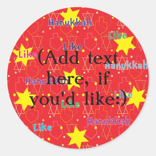 Hanukkah Stickers (1 1/2 of 3") "Net als Hanukkah" (Voorkant)