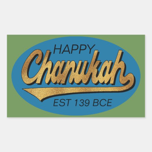 Hanukkah Stickers "Retro Chanukah Est 139 BCE" (Voorkant)