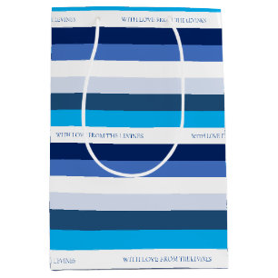 Hanukkah Stripe gepersonaliseerd Medium Cadeauzakje