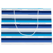 Hanukkah Stripe Personalized Holiday Groot Cadeauzakje (Achterkant)