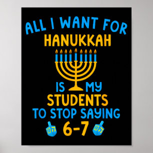 Hanukkah Studenten Zeggen 6-7 67 Zes Zeven Hebreeu Poster