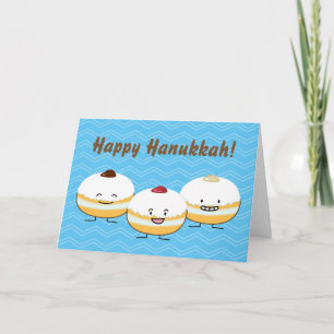Hanukkah Sufganiyot Jelly Fgevulde Donut Feestdagen Kaart