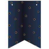 Hanukkah Swallowtail Banner Navy Gold Dreidels (Eerste vlag)