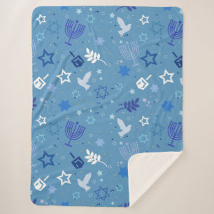 Hanukkah Symbols Sherpa Deken