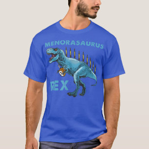 Hanukkah T-Rex Menorasaurus Dinosaur Menorah Funny T-shirt